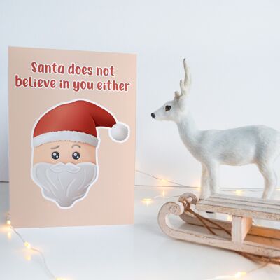Sarcastic Christmas Card, Funny Holiday Card, Santa Card,