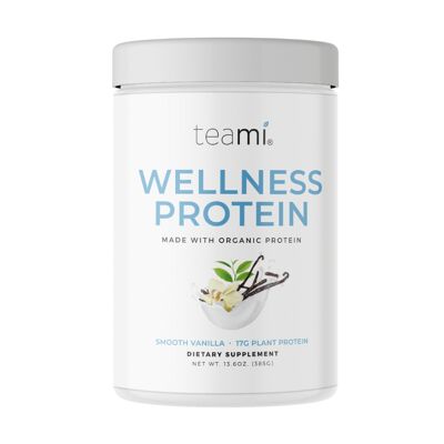 TEAMI-MISCHUNGEN | Wellness Protein Bio-Pflanzenbasis Vanille | 100 % biologisch | 100 % vegan | Pflanzlicher Proteinshake | Vanille-Proteinpulver | Proteinpulver | Veganer Proteinshake