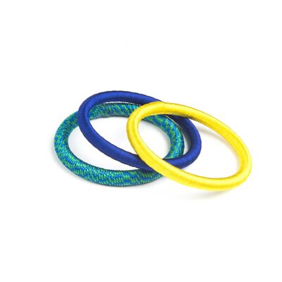 Bracelets Set of 3 rods (2S + 1D) - Blue / Yellow