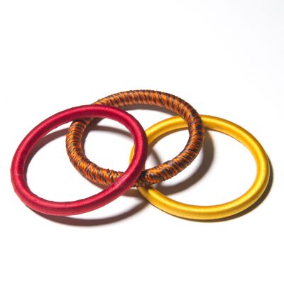 Bracelets Set of 3 rods (2S + 1D) - Mustard