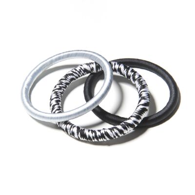 Bracelets Set of 3 rods (2S + 1D) - Silver