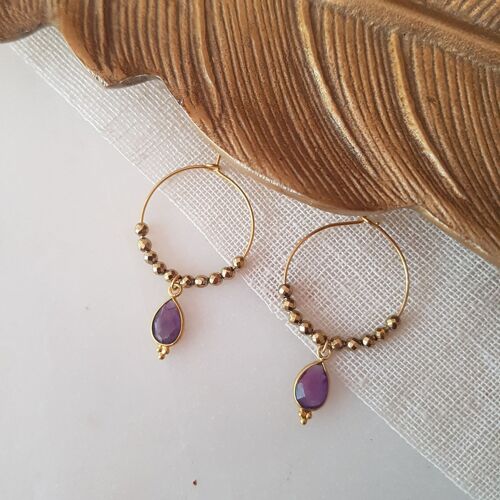 Boucles d'oreilles Améthystes - Pipa