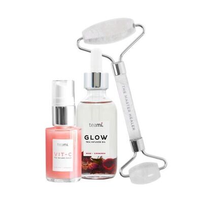 Teami Blends | Clear Quartz Facial Roller | Face Roller | Jade Roller | Massage Roller | For Radiant and Relaxed Skin