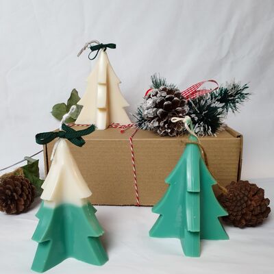 Big Green Christmas Tree Candle-Handmade-Soy Wax- Unscented Candle
