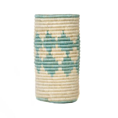 RWANDA BASKET - DECORATION - Ligh blue / natural