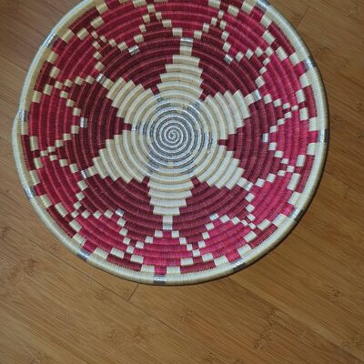 RWANDA BASKET - DECORATION - Pink / Silver