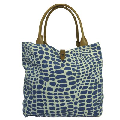 Safari Tote Bag Cheetah Light Blue