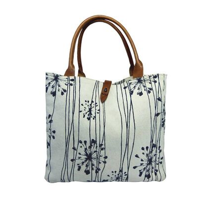 Safari Tote Bag Flower Navy