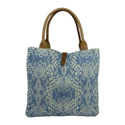 Safari Tote Bag Lizard Light Blue