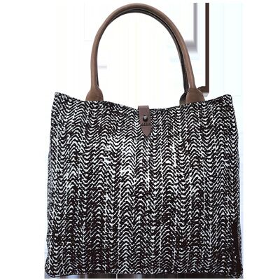 Safari Tote Bag Tweed Black