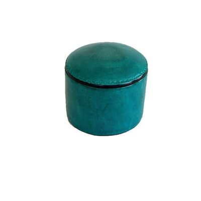 Touareg box in Blue leather (9 cm)