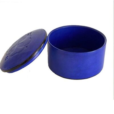 Touareg box in Dark Blue leather (13 cm)