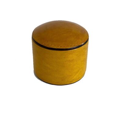 Touareg box in Yellow leather (9 cm)