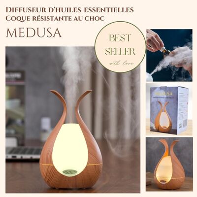 Ultrasonic Diffuser - Medusa - Aromatherapy Essential Oil Diffusion - Modern and Compact Design - Gift Idea