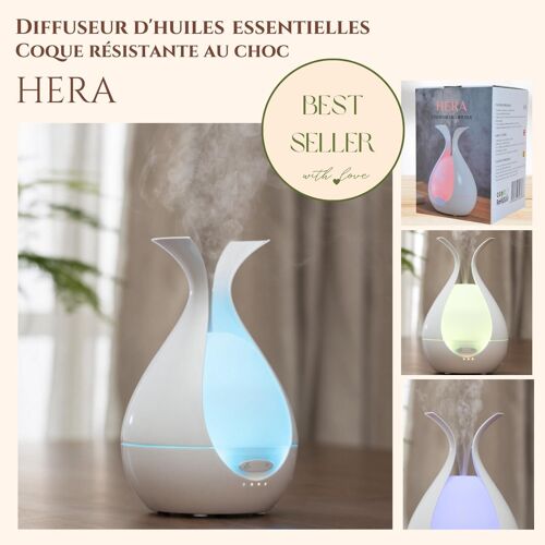 Diffuseur Ultrasonique – Hera – Diffusion Huiles Essentielles Aromathérapie – Design Moderne – Idée Déco