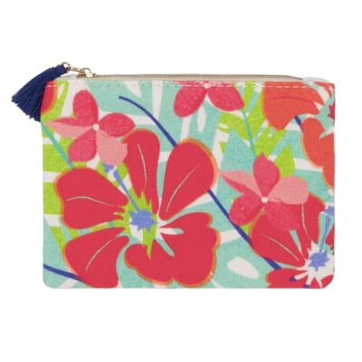 Colorful print cotton purse - Hibiscus