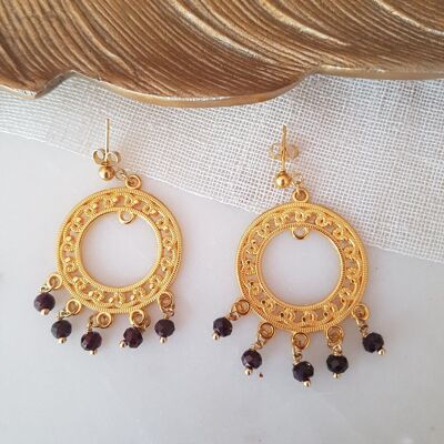 Boucles d'oreilles Grenat - Sola