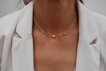 Collier en argent 925 avec perles. 4