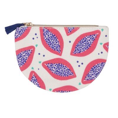 Colorful Printed Cotton Coin Purse - Passion Fruit