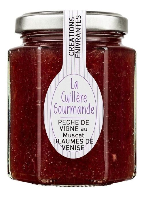 Confiture Pêche de Vigne au Muscat Beaumes de Venise 225g