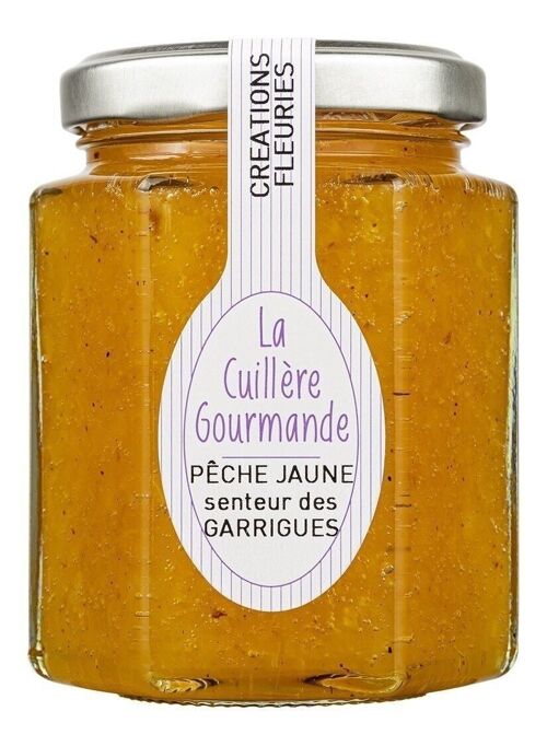 Confiture de Pêche jaune au bouquet des Garrigues 225g