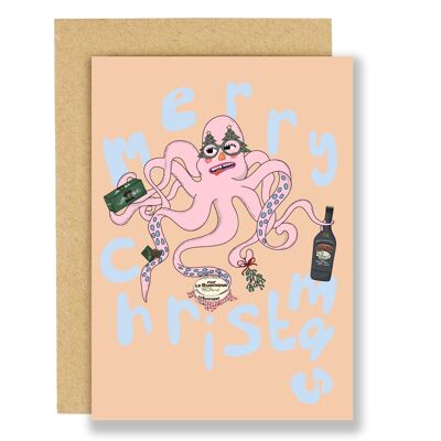 Weihnachtskarte - Xmas Octopus
