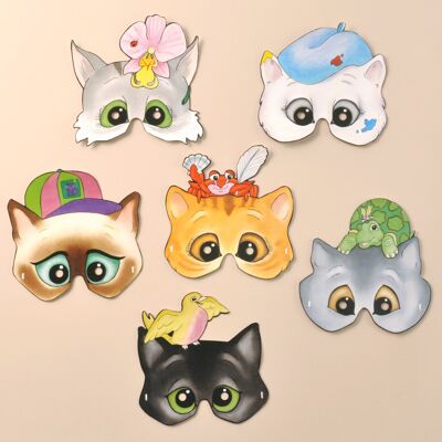 Máscaras de fiesta Mamelok Character Cats (R452)