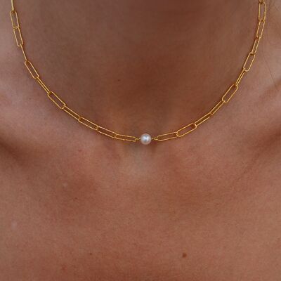 Perlenkette, Halskette aus Silber 925.