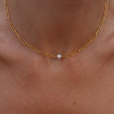 Collier de perles, collier en argent 925.