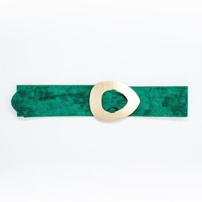 Cinturón verde para cintura y cadera con hebilla de ante