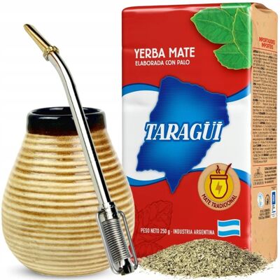 Yerba Mate ceramic Calabaza calabash bombilla starter kit