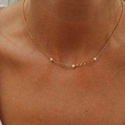 Perlenkette, Halskette aus Sterlingsilber.