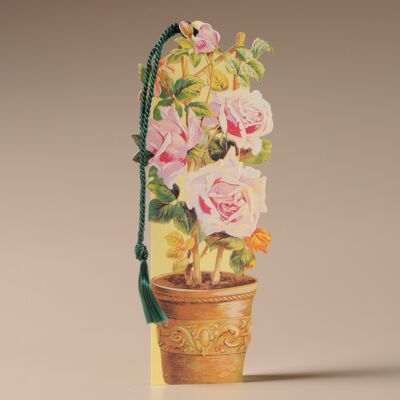 Mamelok Blumen-Lesezeichen-Karte - Rosen in einem Topf (BMC04421)