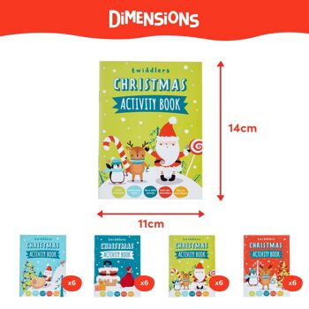 Lot de 24 mini livres d'activités de Noël comprenant des coloriages, des puzzles et des jeux. 3