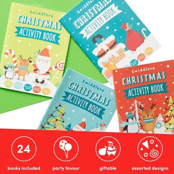 Lot de 24 mini livres d'activités de Noël comprenant des coloriages, des puzzles et des jeux. 5