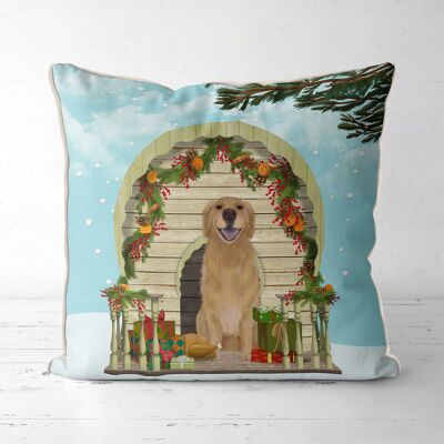 Dog Christmas kennel Williamsburg, Throw pillow, Cushion cover