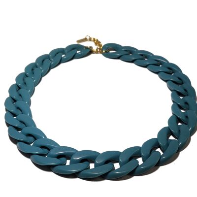 Collier BEAU bleu pétrole mat