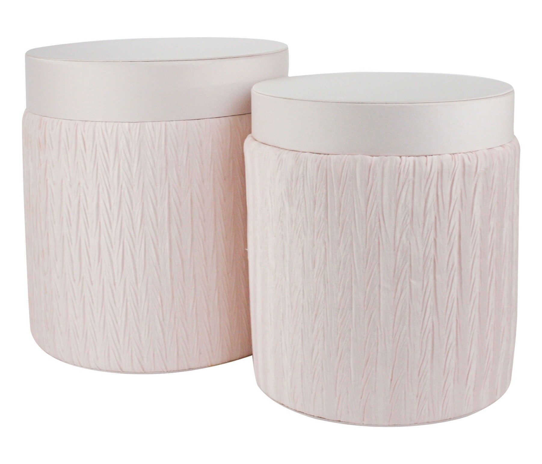 Set di 2 scatole regalo alte di fiori rotondi rosa chiaro
