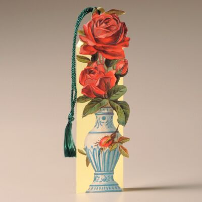 Carte de signet floral Mamelok - Roses dans une urne (BMC05469)