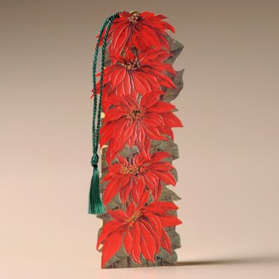 Mamelok Floral Bookmark Card - Poinsettias (BMC05473)