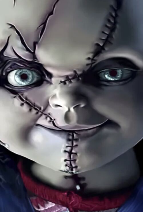 Chucky Face Metal Sign