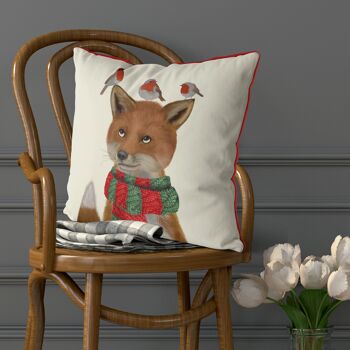 Fox & robins, coussin de Noël, housse de coussin 2