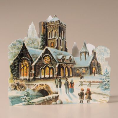 Mamelok Church in the Snow Nostalgic Card