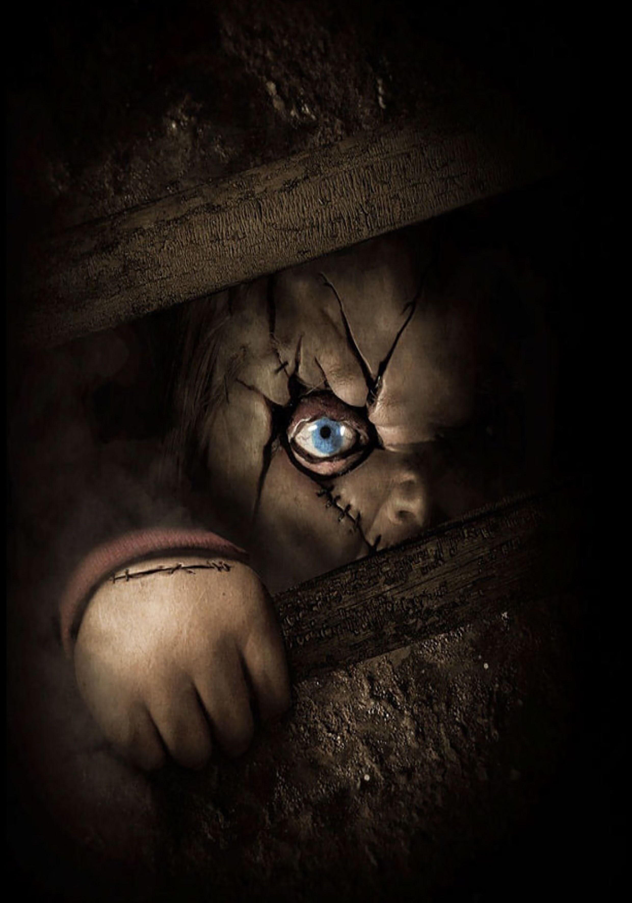 Plaque métallique en bois Chucky