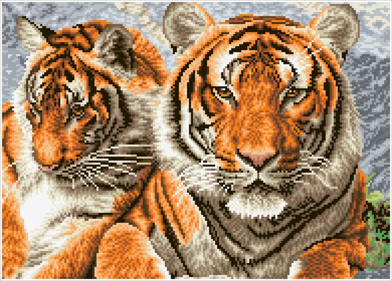 Tiger - Quadratische Diamanten