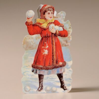 Nostalgische Karte Mamelok Girl in the Snow (CDC97182)