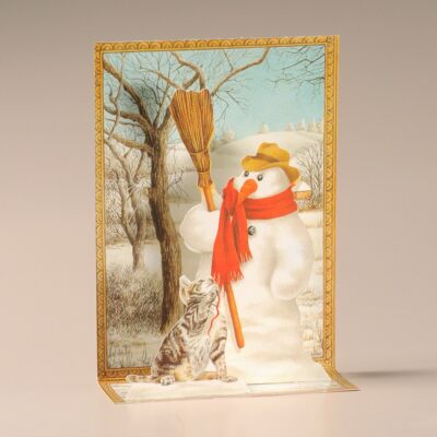 Tarjeta Mamelok Snowman and Cat Cascade (GDC00275)