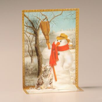 Carte Mamelok Bonhomme de neige et chat Cascade (GDC00275)