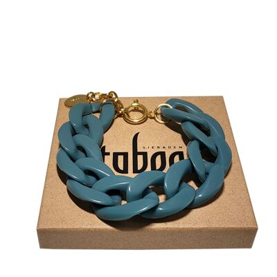 Bracelet femme BEAU bleu pétrole mat