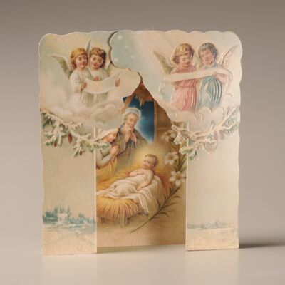 Mamelok Snow and Angels Nativity Card (NDC11489)